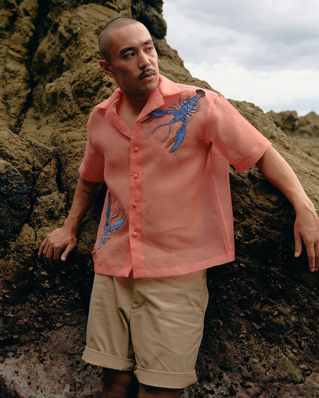 Tavian Polo in Coral Orange